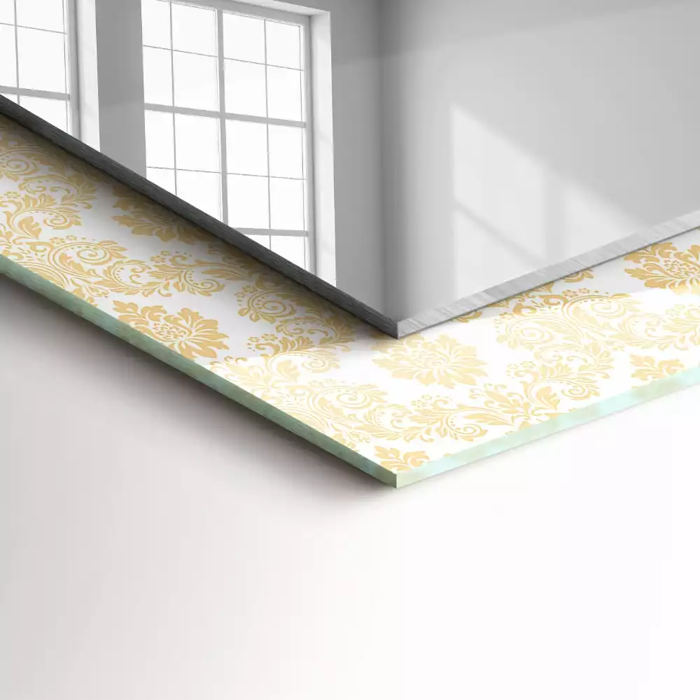 Espejo rectangular impreso Adornos amarillos