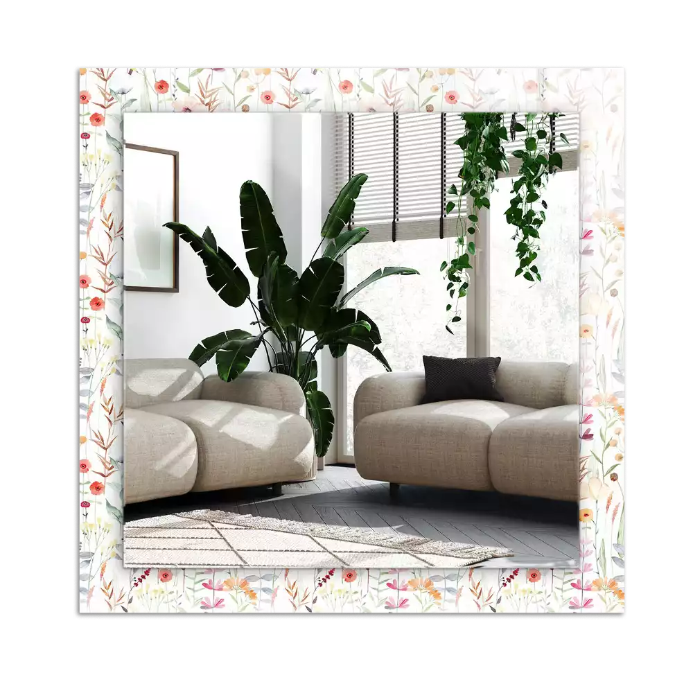 Espejo rectangular estampado Patrón floral de acuarela