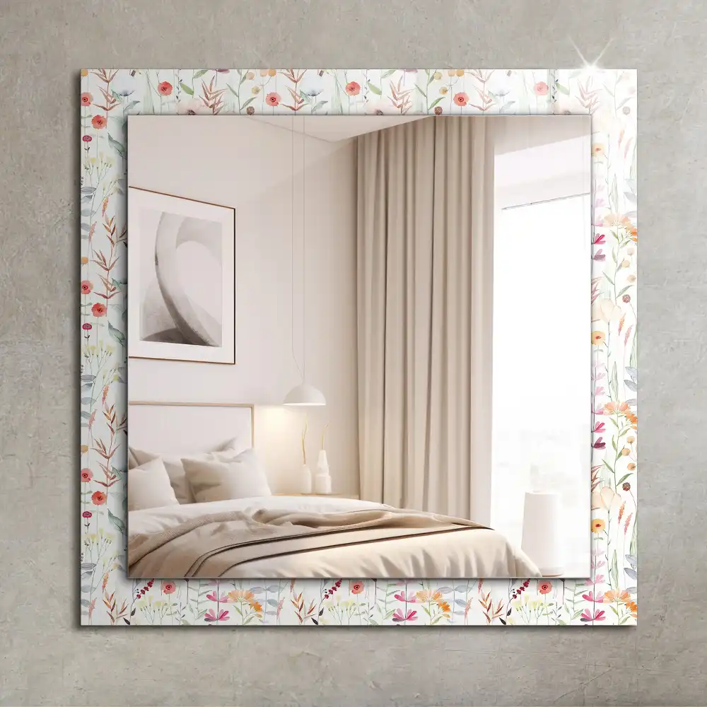 Espejo rectangular estampado Patrón floral de acuarela