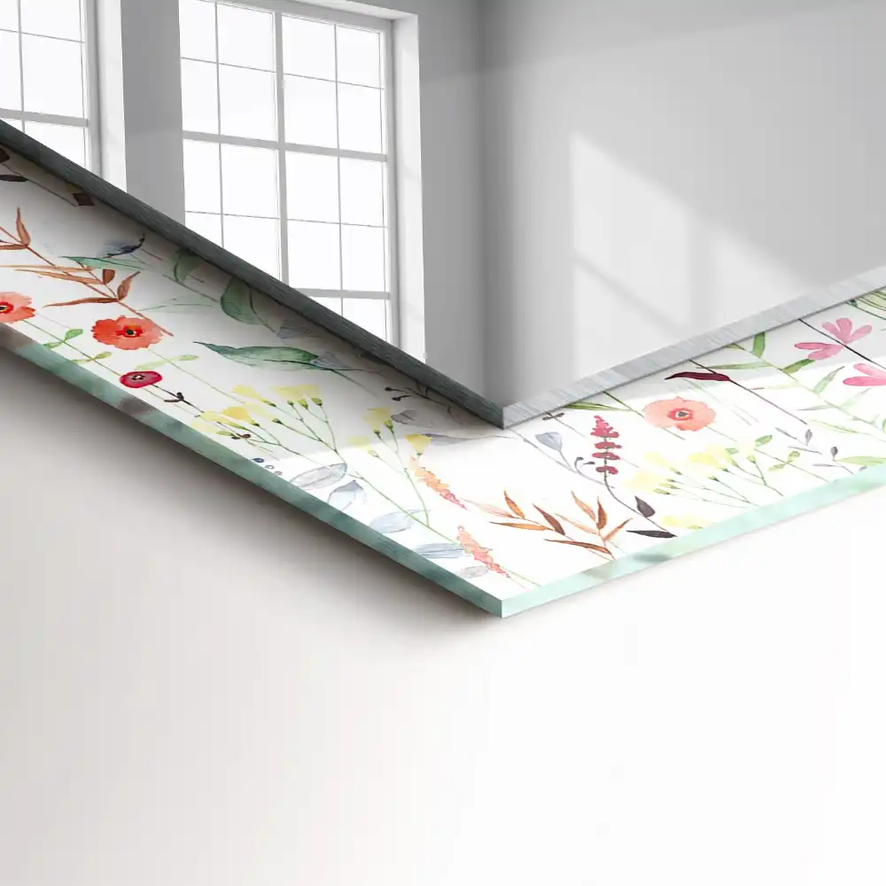 Espejo rectangular estampado Patrón floral de acuarela