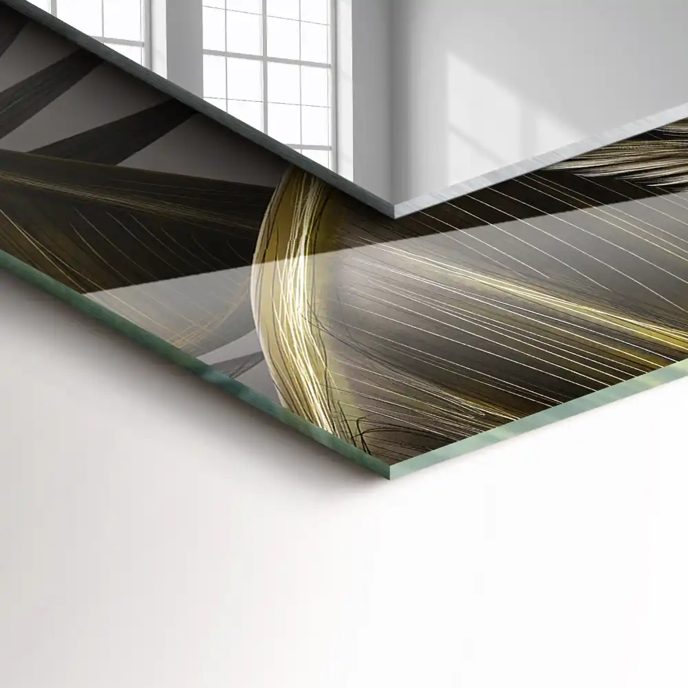 Espejo rectangular estampado Flores y colibríes