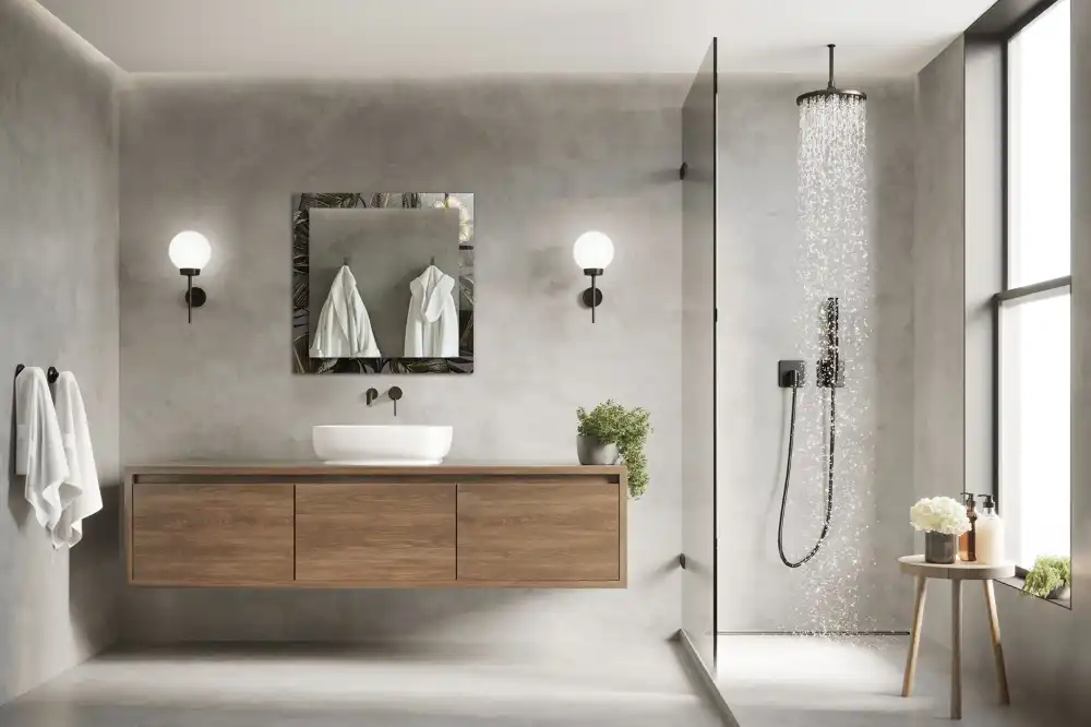 Espejo rectangular estampado Flores y colibríes