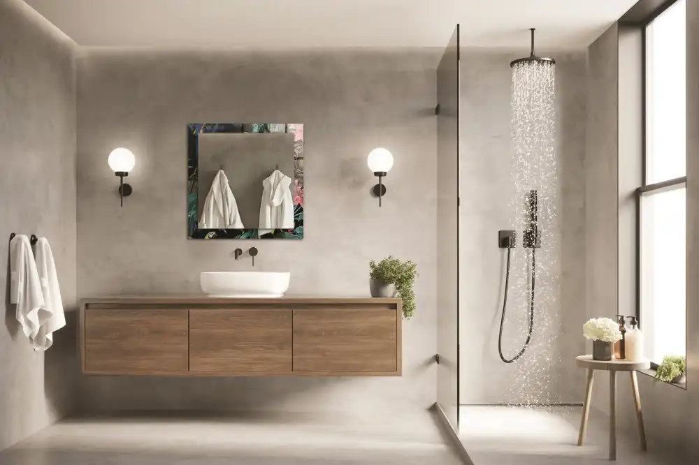 Espejo rectangular impreso Tigres loros selva