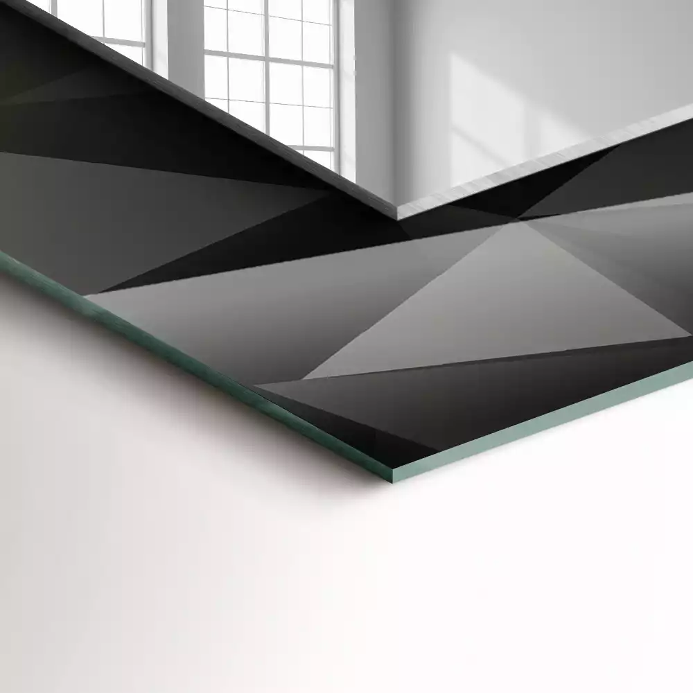 Espejo rectangular impreso Formas geométricas negras