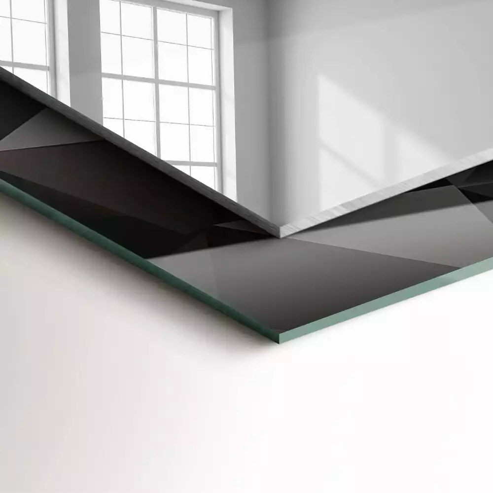 Espejo rectangular impreso Formas geométricas negras