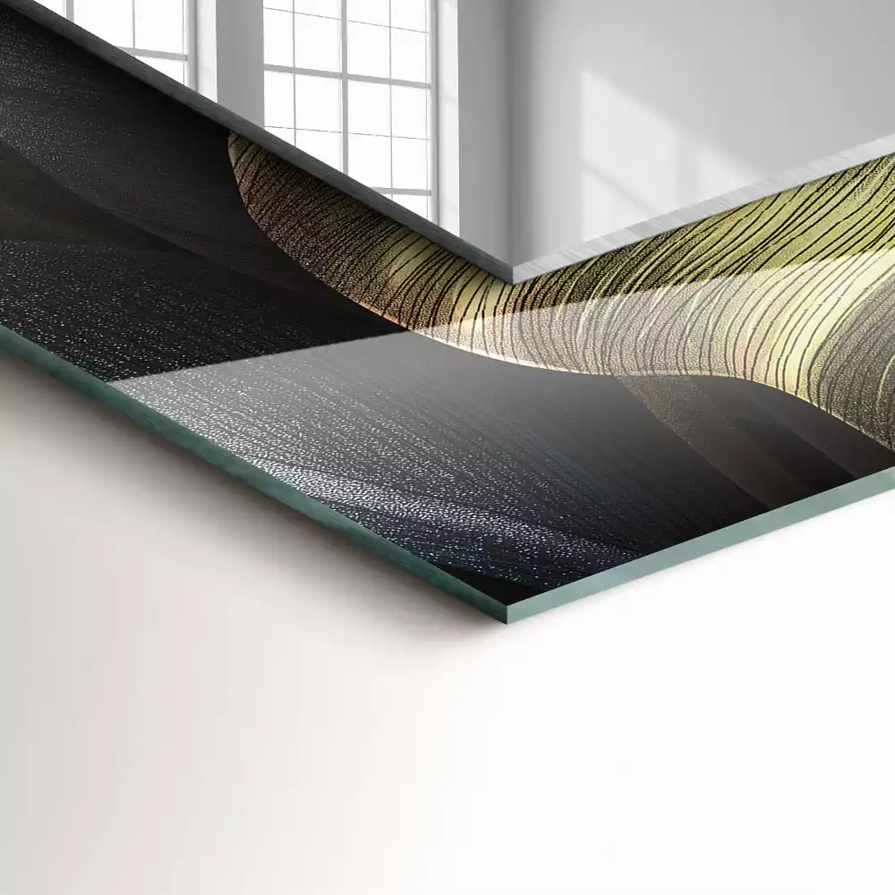 Espejo rectangular estampado Hojas de plantas coloridas