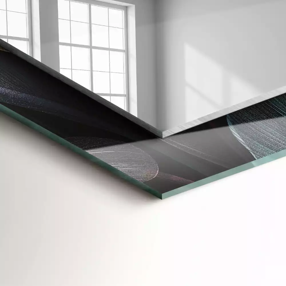 Espejo rectangular estampado Hojas de plantas coloridas