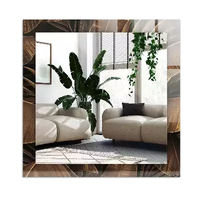 Espejo rectangular estampado hojas tropicales