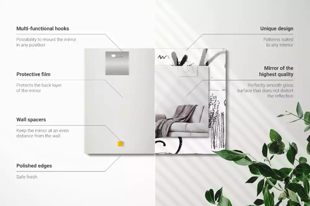 Espejo rectangular estampado Patrones modernos abstractos