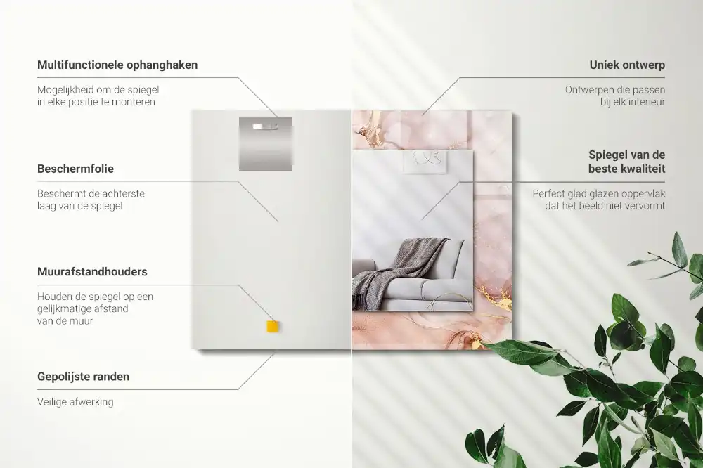 Espejo rectangular impreso Arte abstracto de acuarela