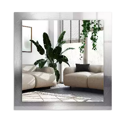 Espejo rectangular impreso Superficie metálica redonda