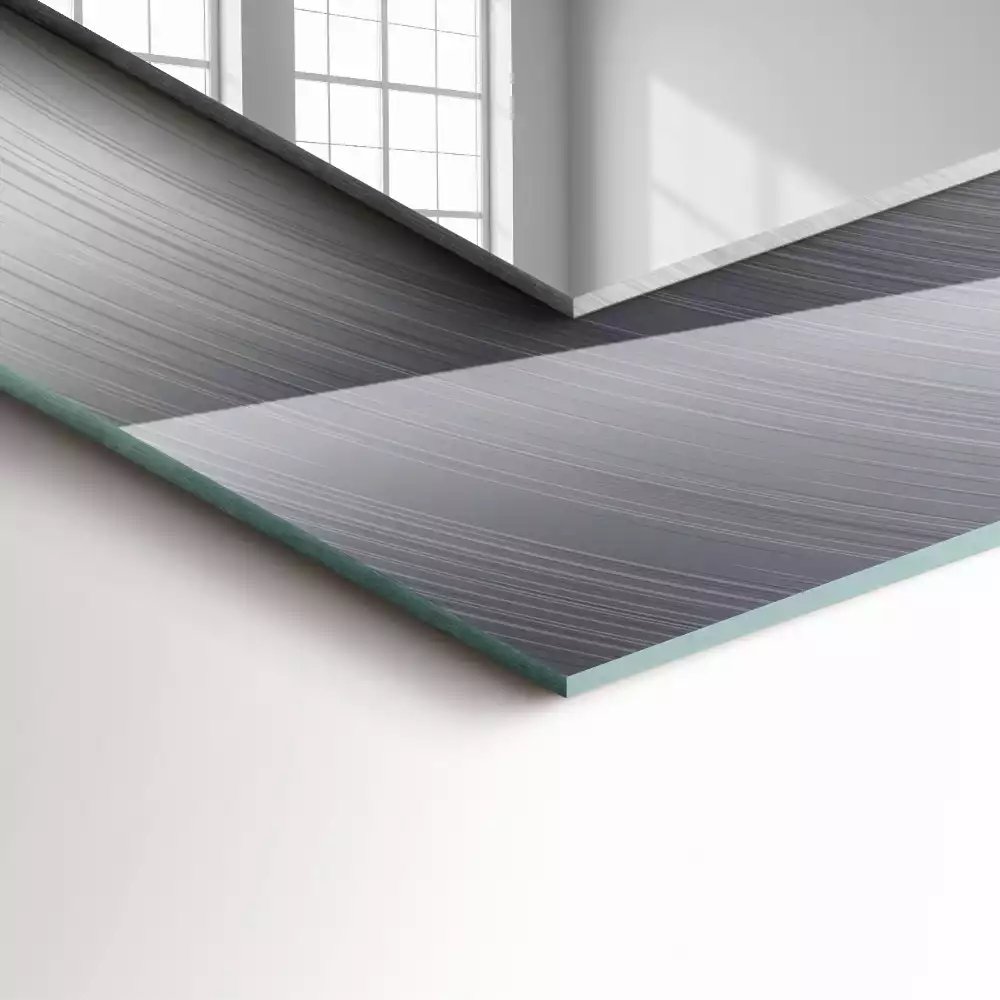 Espejo rectangular impreso Superficie metálica redonda