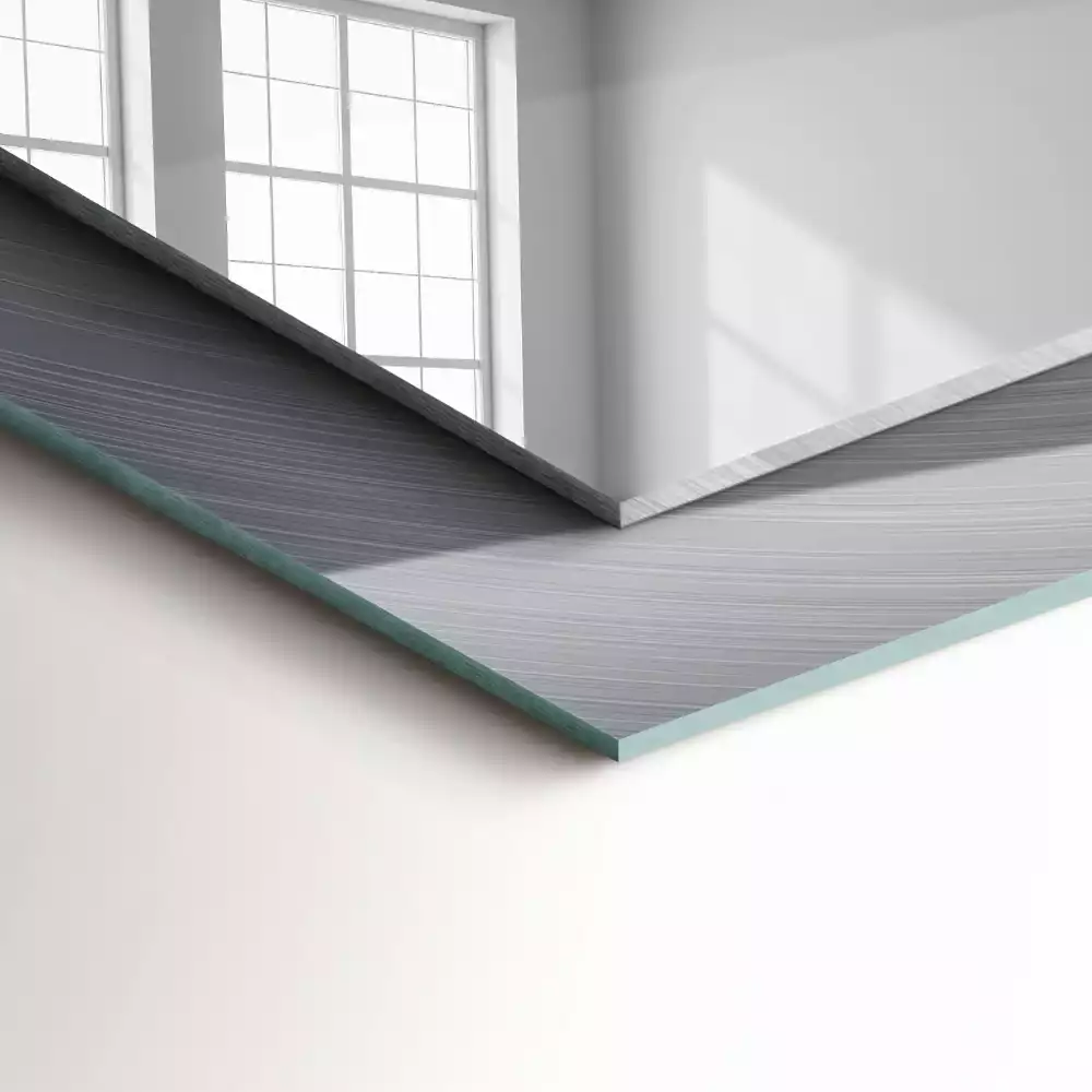 Espejo rectangular impreso Superficie metálica redonda