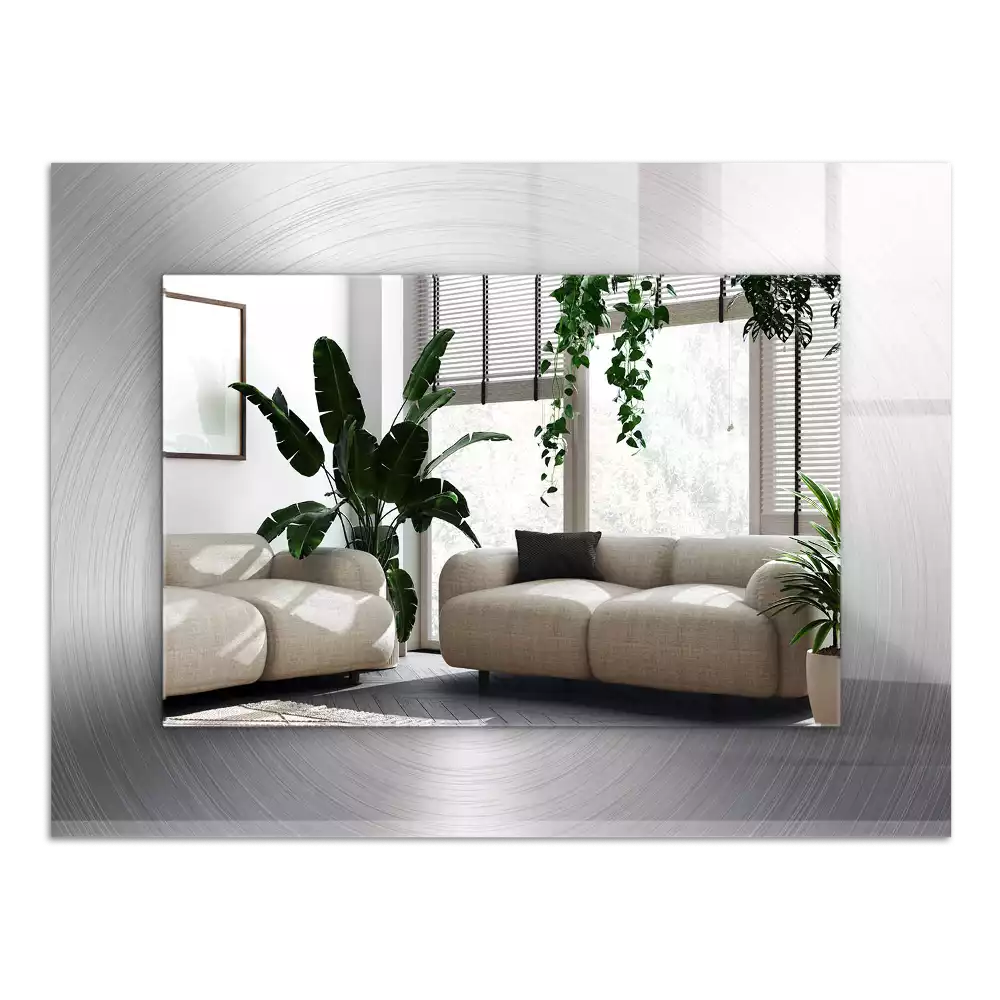 Espejo rectangular impreso Superficie metálica redonda