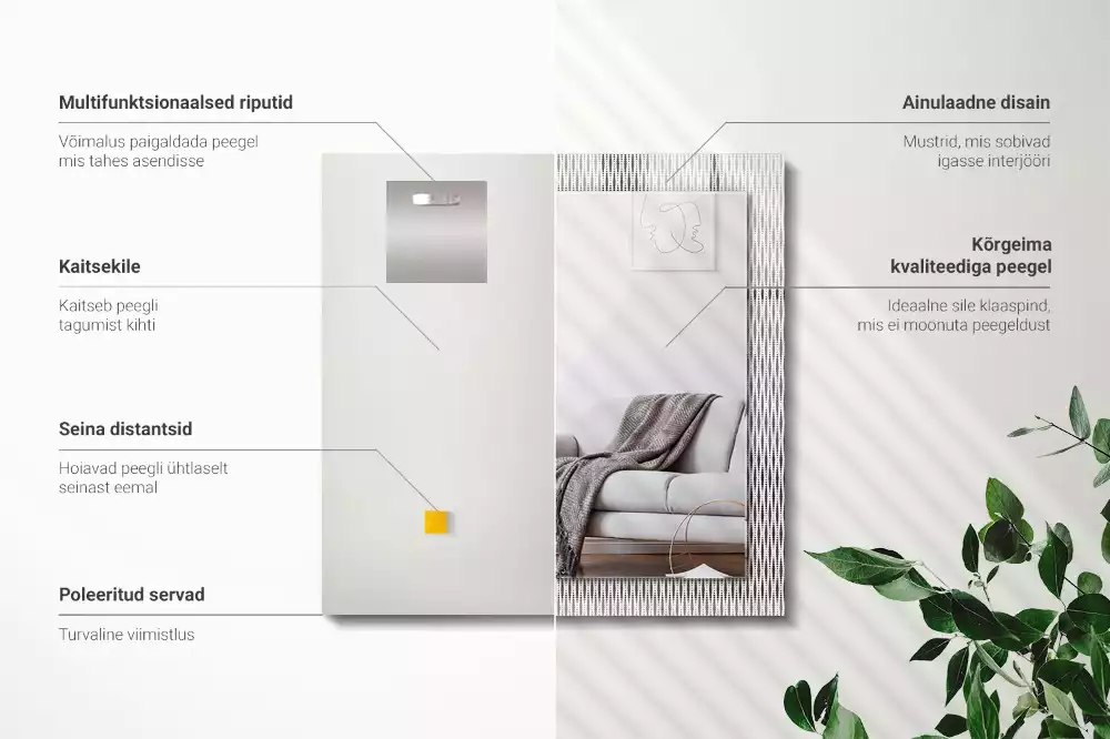 Espejo rectangular estampado Patrón de tejido textil