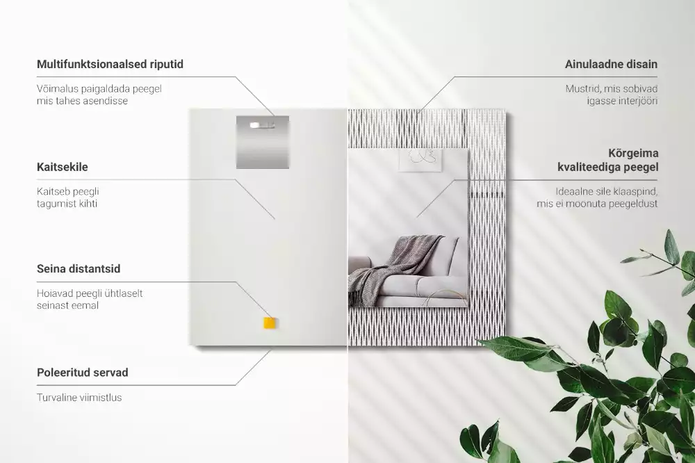 Espejo rectangular estampado Patrón de tejido textil