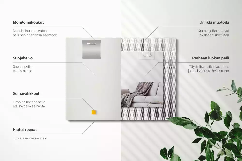 Espejo rectangular estampado Patrón de tejido textil