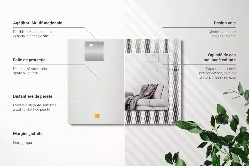 Espejo rectangular estampado Patrón de tejido textil