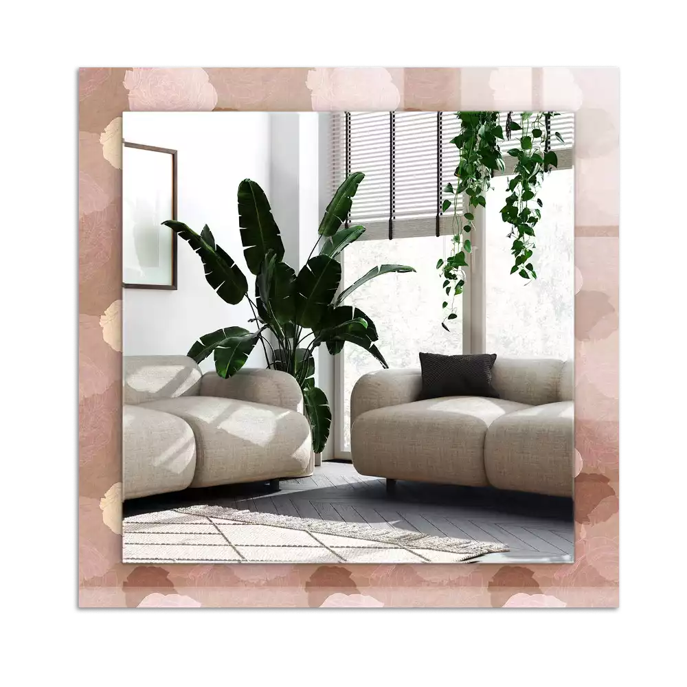 Espejo rectangular estampado Flores peonías