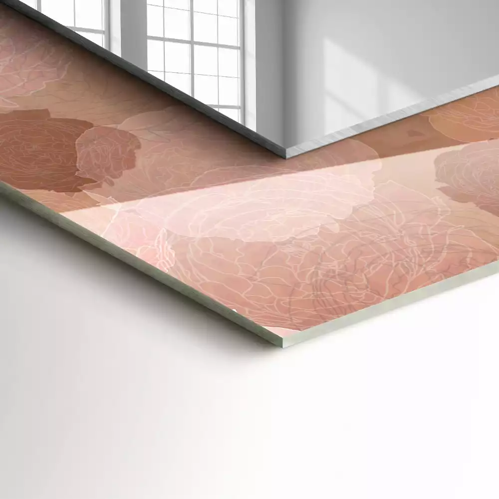 Espejo rectangular estampado Flores peonías