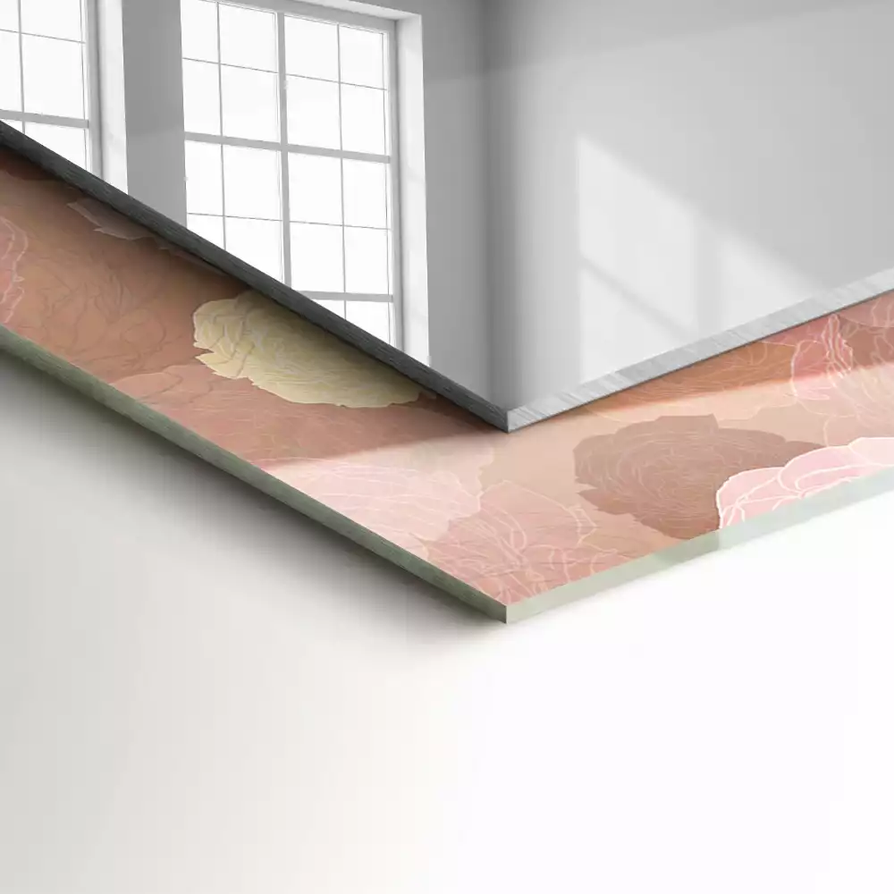 Espejo rectangular estampado Flores peonías