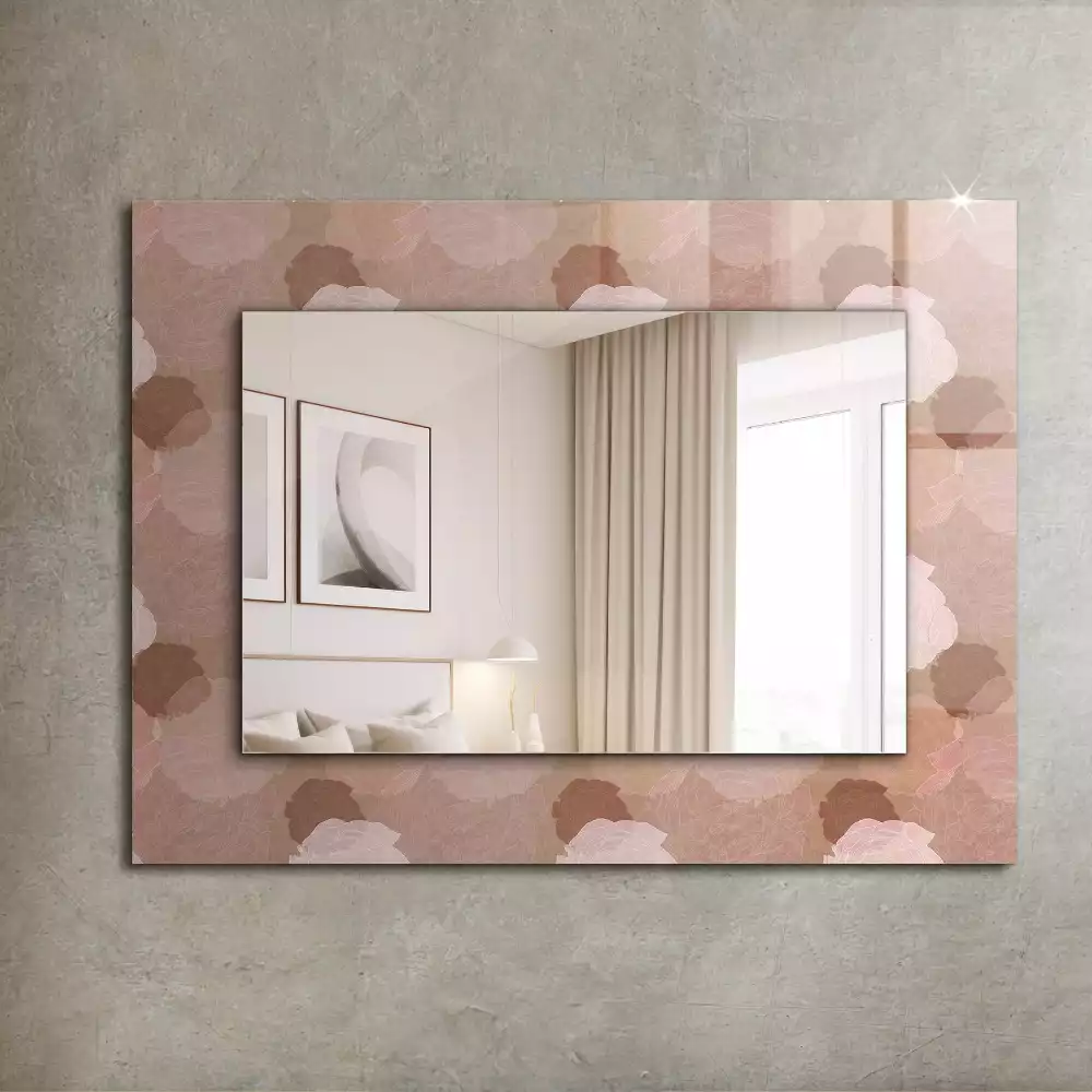 Espejo rectangular estampado Flores peonías