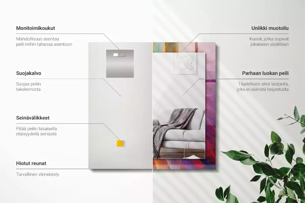 Espejo rectangular impreso Espiral abstracta colorida