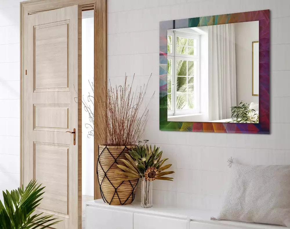 Espejo rectangular impreso Espiral abstracta colorida