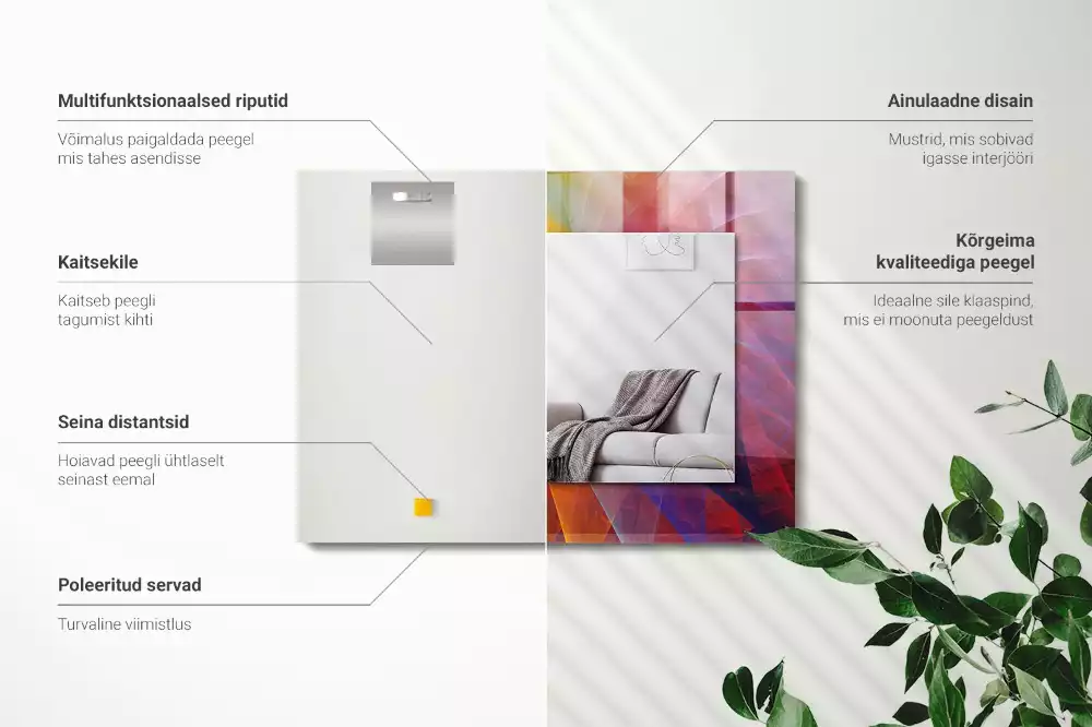 Espejo rectangular impreso Espiral abstracta colorida