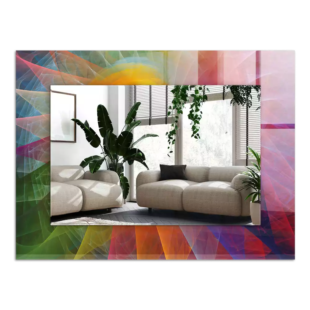 Espejo rectangular impreso Espiral abstracta colorida