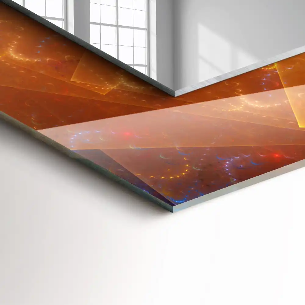 Espejo rectangular impreso Espiral fractal colorida