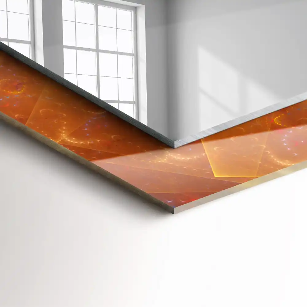 Espejo rectangular impreso Espiral fractal colorida