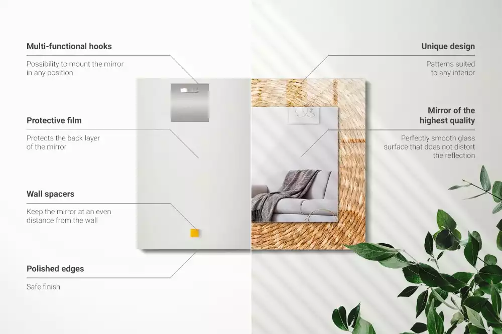 Espejo rectangular impreso Zarzo