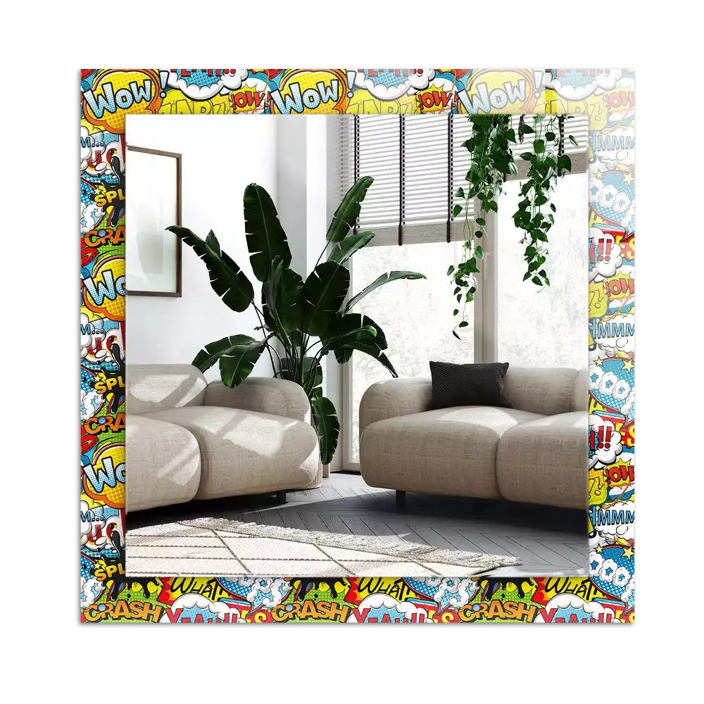 Espejo rectangular impreso Burbujas de diálogo cómicas de colores