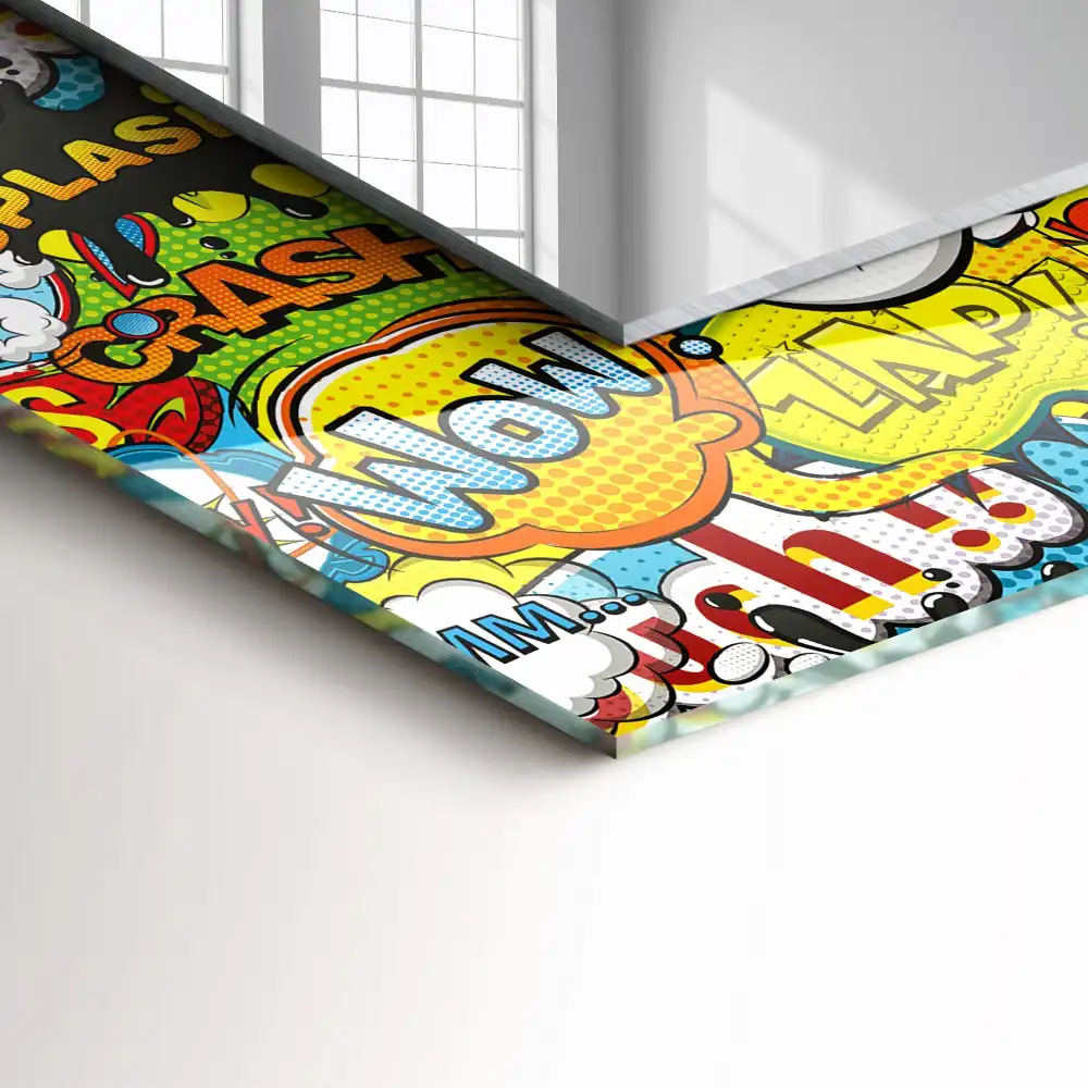 Espejo rectangular impreso Burbujas de diálogo cómicas de colores