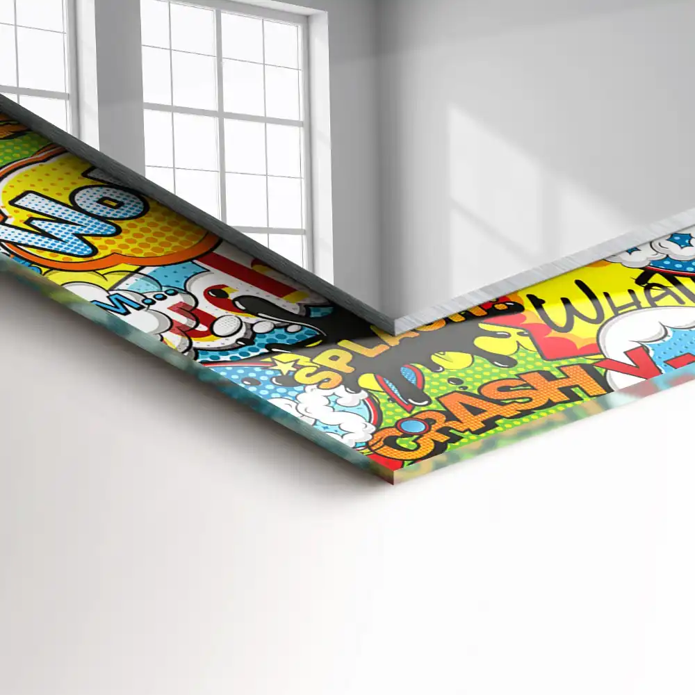 Espejo rectangular impreso Burbujas de diálogo cómicas de colores