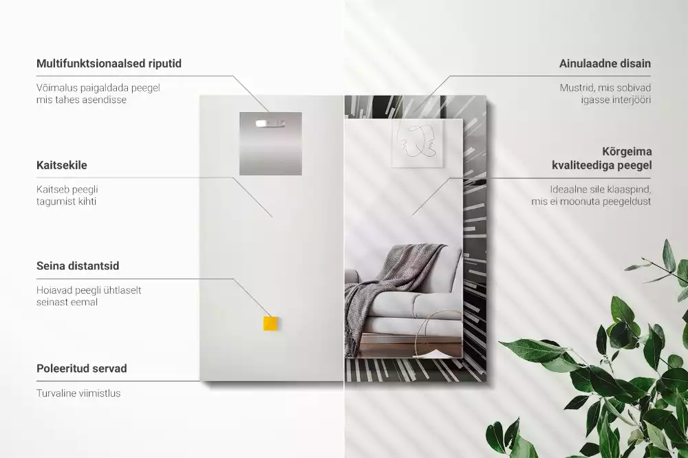 Espejo rectangular estampado Efecto de velocidad de la luz