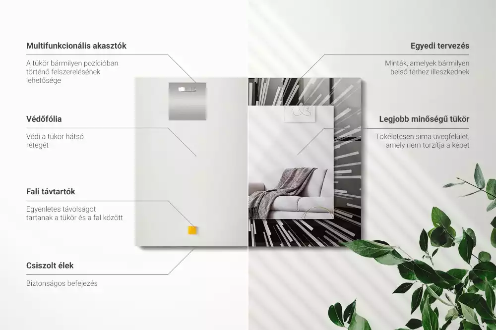 Espejo rectangular estampado Efecto de velocidad de la luz