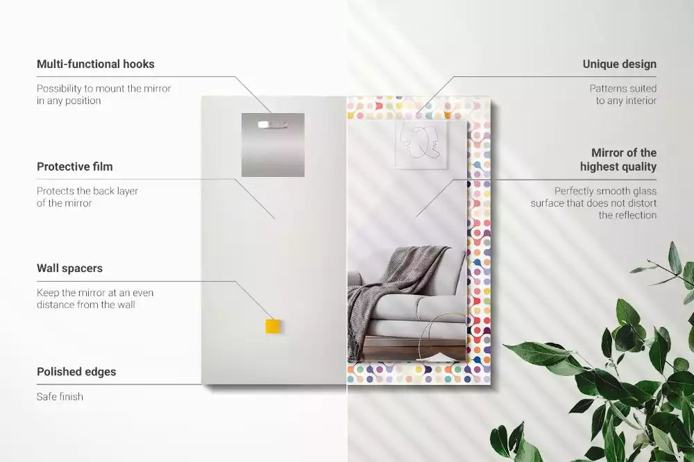 Espejo rectangular impreso Patrón geométrico colorido