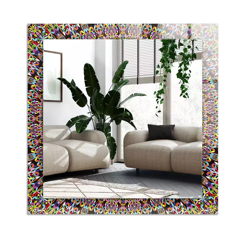 Espejo rectangular impreso Patrón de mandala colorido