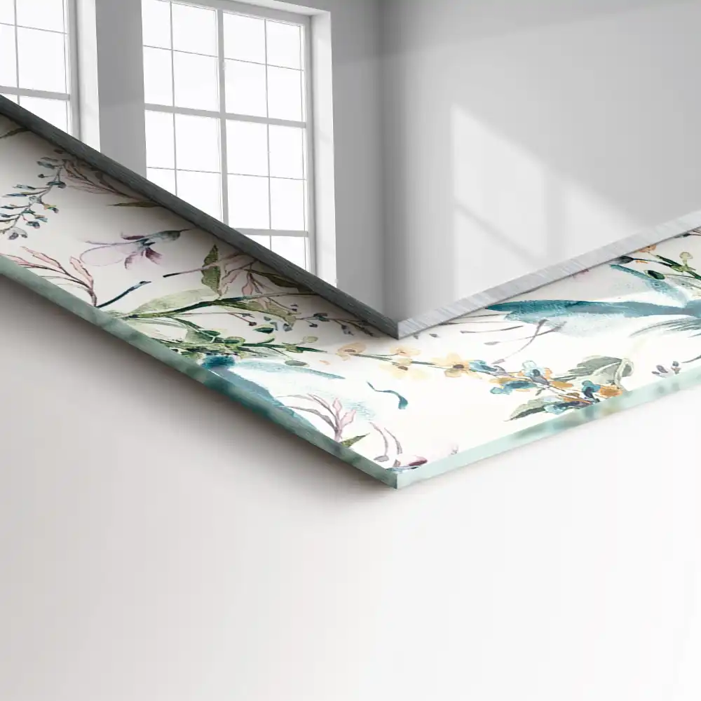 Espejo rectangular estampado Patrón floral de acuarela