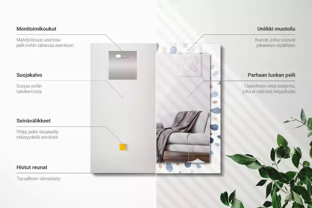 Espejo rectangular impreso Patrón de mandala abstracto