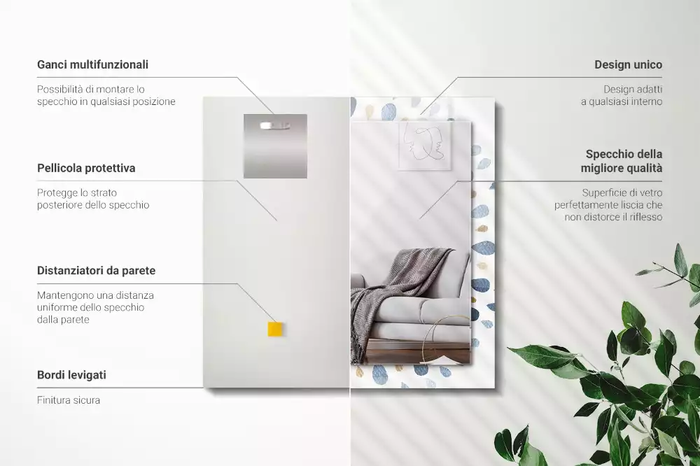 Espejo rectangular impreso Patrón de mandala abstracto