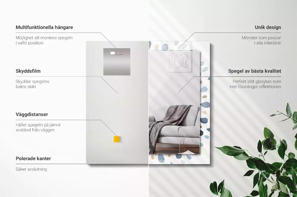 Espejo rectangular impreso Patrón de mandala abstracto