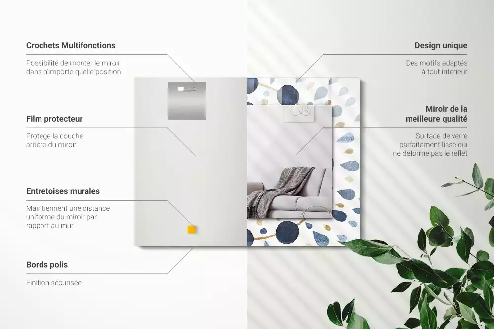 Espejo rectangular impreso Patrón de mandala abstracto