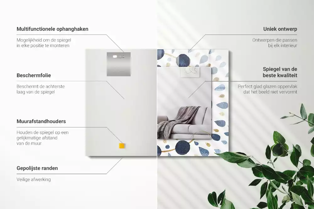 Espejo rectangular impreso Patrón de mandala abstracto