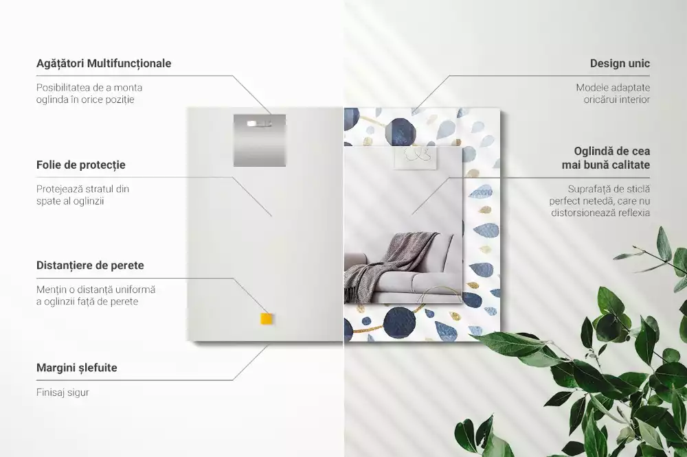 Espejo rectangular impreso Patrón de mandala abstracto