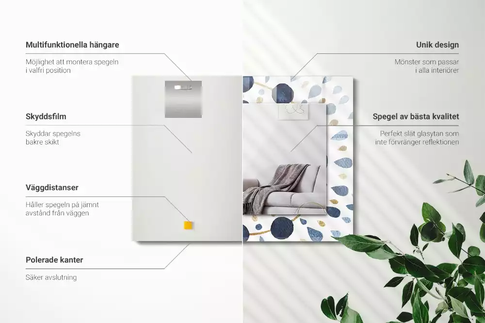 Espejo rectangular impreso Patrón de mandala abstracto