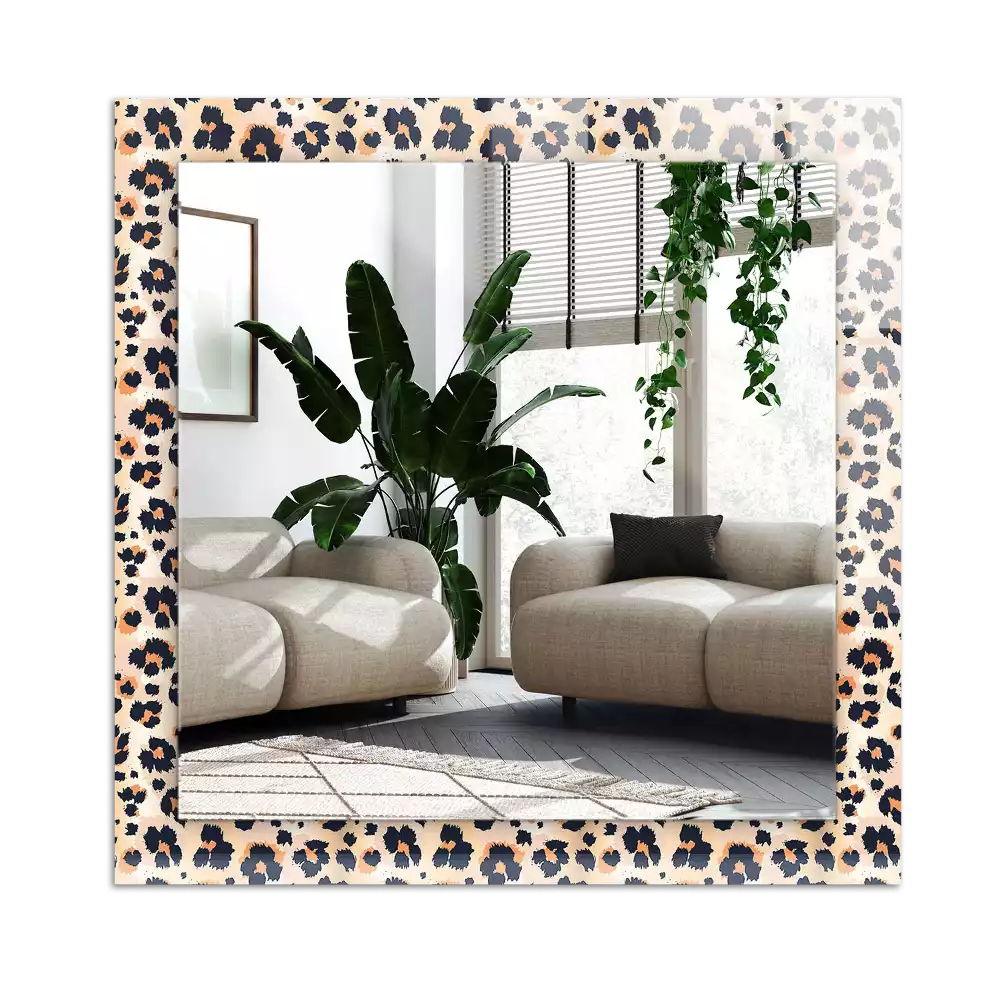 Espejo rectangular estampado Patrón de leopardo