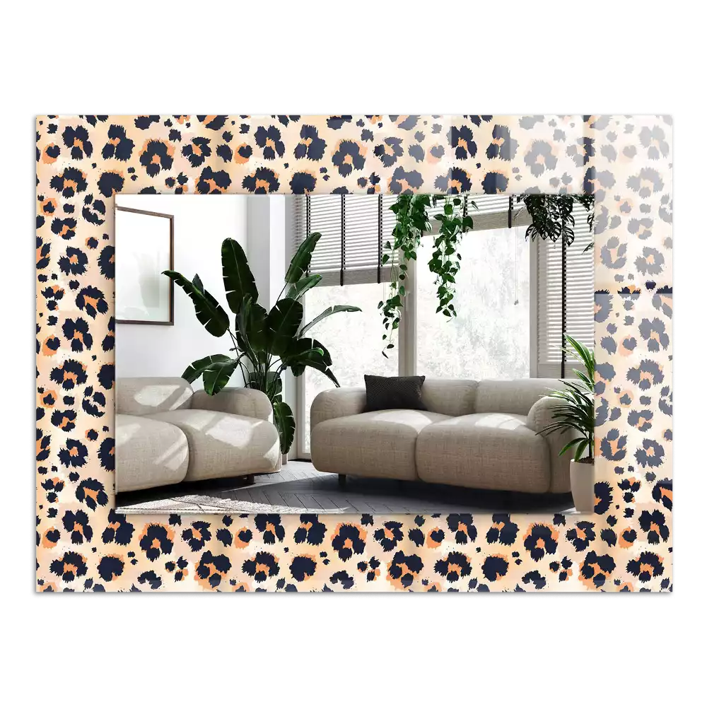 Espejo rectangular estampado Patrón de leopardo